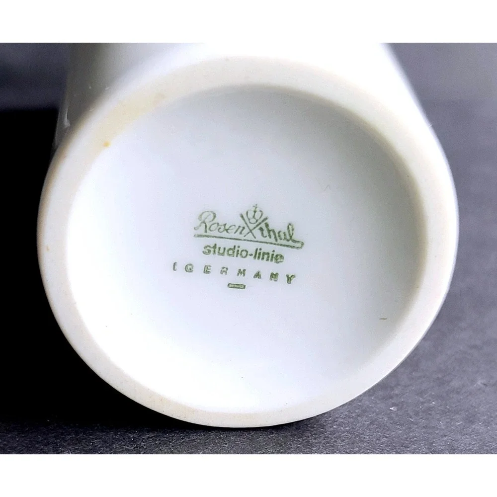 Rosenthal Studio-Linie White Porcelain Wrap Bud Vase Germany 6.5